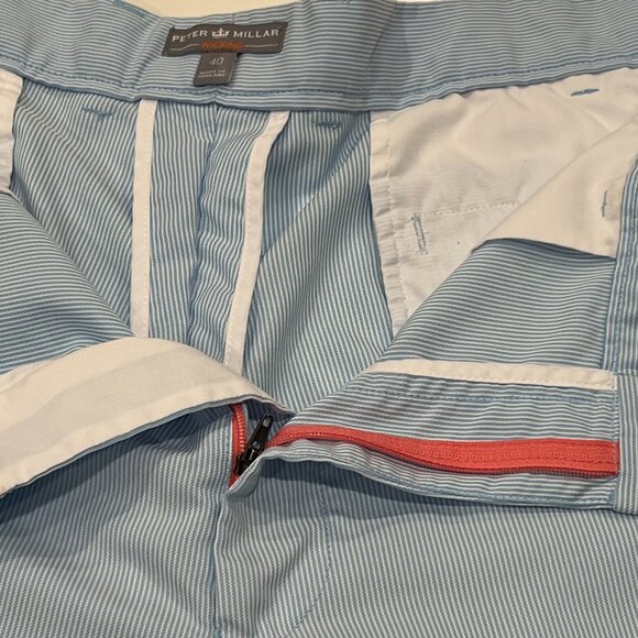 Peter Millar Men's Striped Golf Shorts, Wicking, Blue, 40 - Picture 5 of 9